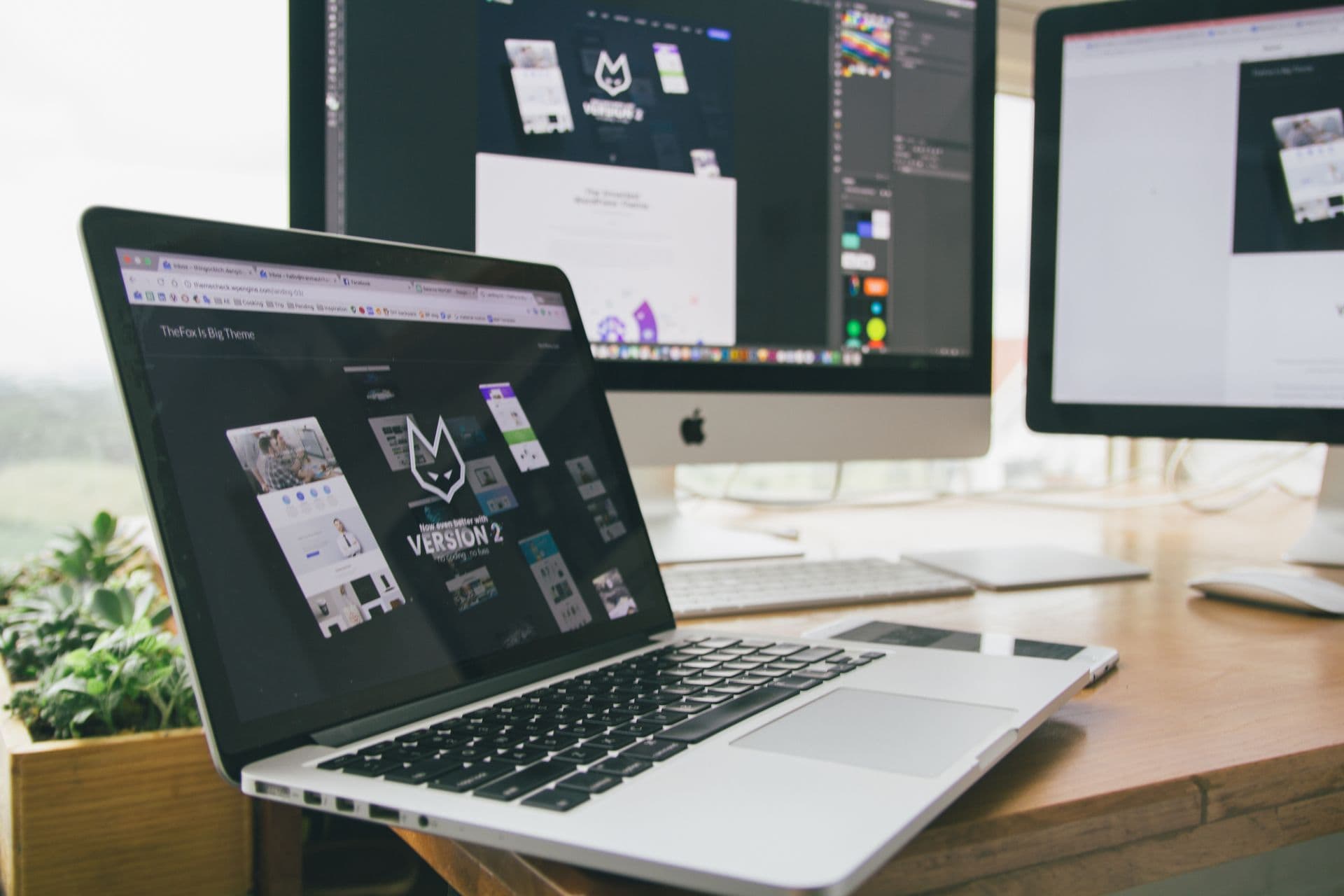 Designer working on a website UI mockup
